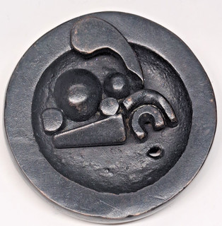 VINTAGE 1985 GEOFFREY CLARKE PYRAMUS THISBE CAST BRONZE BAMS BRITISH ART MEDAL