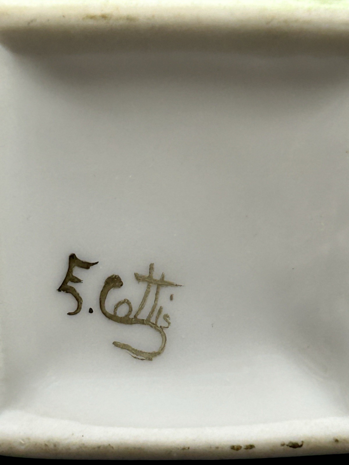 Antique PL Limoges France  Signed E. Cottis Salt, Pepper, Toothpick Holder