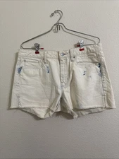 GAP, White Denim Slim Cut Off Shorts, Size 28