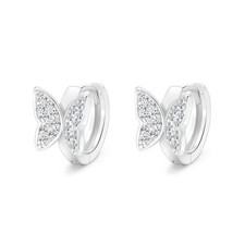 925 Sterling Silver Beautiful Butterfly Fashion Cubic Zirconia Earrings