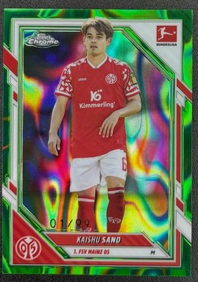 Topps Chrome Bundesliga 25/26 Kaishu Sano green Lava 01/99 Mainz