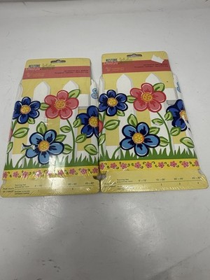 Vtg Restore & Restyle Kids Wall Border White Picket Fence Flowers 2 Packs 30ft