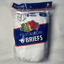 Vintage 2002 Fruit Of The Loom Boys 6 Cotton Briefs Size: 12