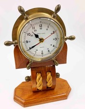 Ships Clock Messing Tau Holz Vintage Sammler Schiff Segeln Retro
