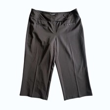 Cato Brown Cropped Pants Career Casual Stretch Trousers Women's Size 14 Vacation