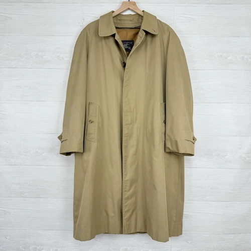 Vintage Burberrys of London trench coat uomo taglia 44 R kaki con fodera gilet lana