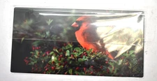 Birds Metal Decoration Plate 10" x 5-1/2" Home Decor Cardinal In Plants