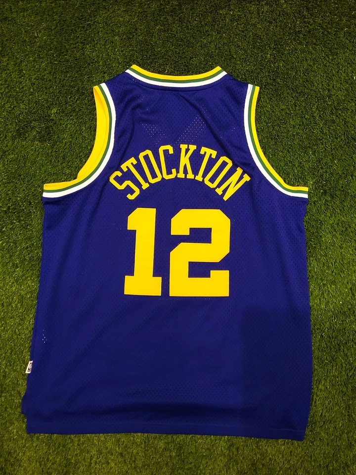 Camiseta deportiva de baloncesto Adidas Hardwood Classics Utah Jazz John Stockton púrpura XL Foto 3 de 4