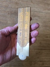 Antique RABONE no.1380 Wood & Brass Folding 24 Inch  Ruler *Clean & Collectable*
