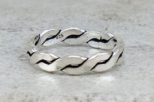 5mm 925 STERLING SILVER TWIST BAND RING size 7 style r3414