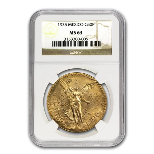 1925 Mexico Gold 50 Pesos MS-63 NGC