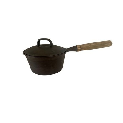 VTG Cast Iron #3 1 Qt Sauce Pan w Lid Wood Handle Made in Taiwan