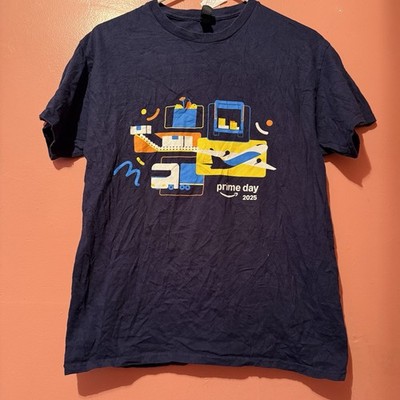 Amazon Employee Staff TShirt M Medium Dark Blue Prime Day 2025 Tee Shirt