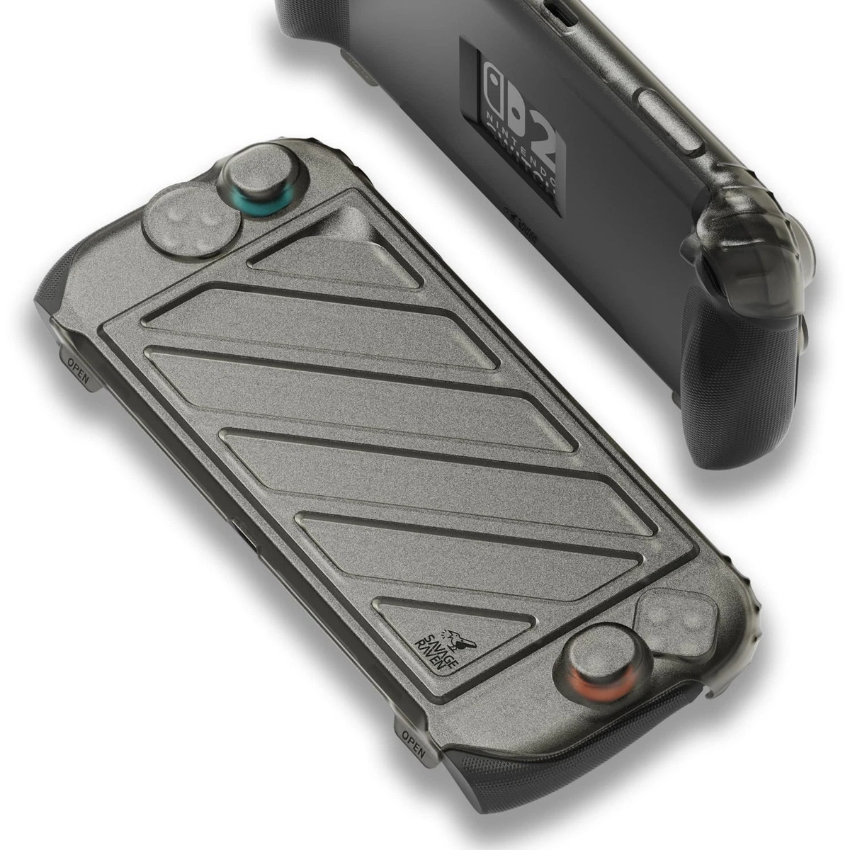 Savage Raven StandGrip Front Cover Bundle for Nintendo Switch 2 – Smoky Black