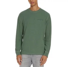 NEW SCOTCH & SODA Men’s Shirt LARGE Textured Knit Long Sleeve Green 11195-1024