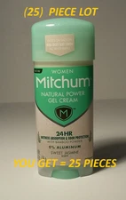 *25 PC Lot* MITCHUM Women NATURAL POWER, SWEET JASMINE Gel Cream DEODORANT 3.4oz