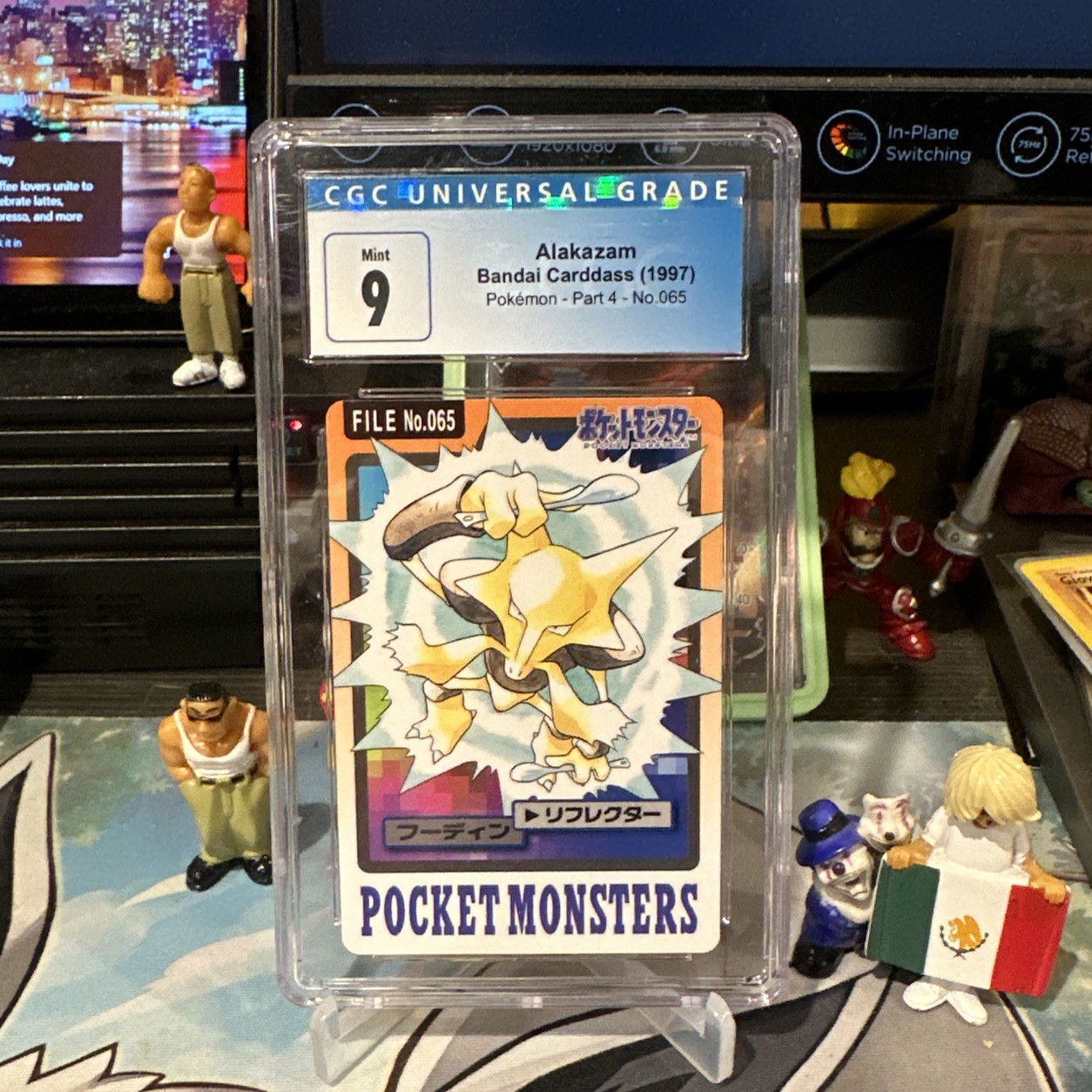 1997 CGC 9 Graded Pokemon No. 065 Alakazam Pocket Monsters Carddass Japanese