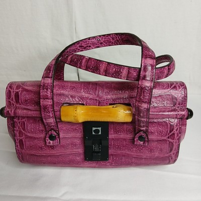 Wilson Leather Pelle Studio Crocodile Hand Bag Evening Purse Italian Leather