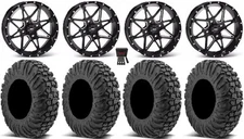 ITP Tornado 14" Wheels Black 27" MotoVator Tires Yamaha YXZ1000R