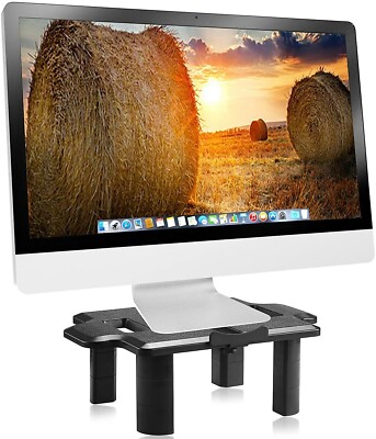 MONITOR-RISER / STÄNDER FÜR DESKTOP-PC ODER LAPTOP. 3 HÖHENVERSTELLBAR, SCHWARZ