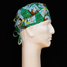 Peanuts Gang Kiss Me I am Iris St. Patrick's Day on Green theme scrub hat
