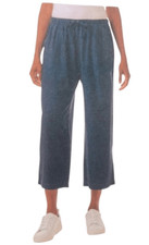 NWT SPLENDID Women  s Linen Blend Pants Size Large Wide Leg Blue Flowy Comfy New