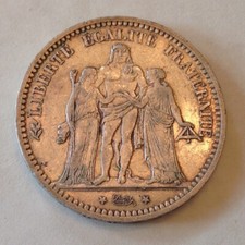 France 1873 A Silver Five (5) Francs