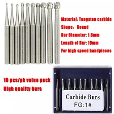 10-100pcs Dental Tugsten Carbide Burs FG 1-5 Bur for High Speed Handpiece mx