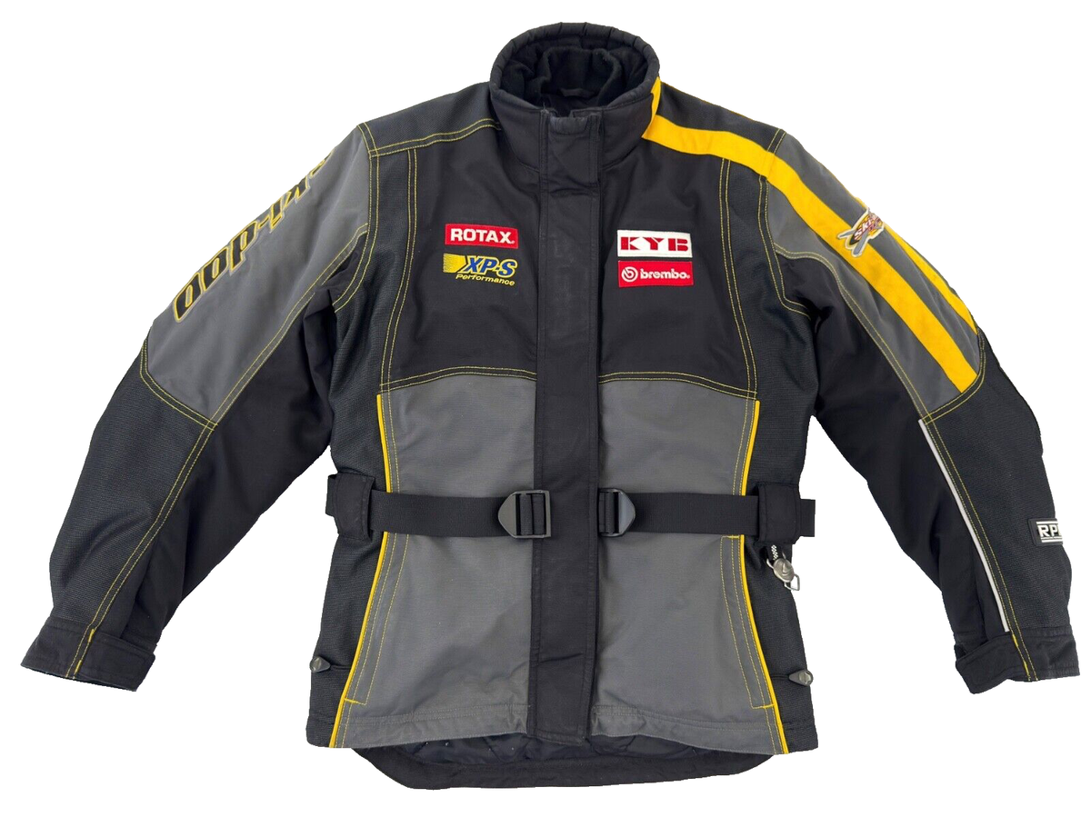 VINTAGE Ski-Doo Coat Mens Small X-Team Black Yellow Snowmobile BRP