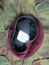 PARACHUTE REGIMENT & AIRBORNE FORCES issue MAROON BERET leather band 56CM used