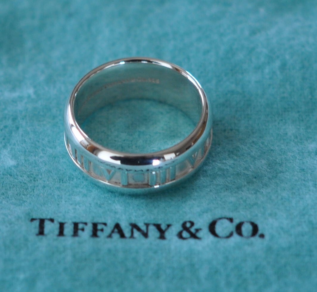 Tiffany Co Atlas Wide Ring Sterling Silver 925 Size US 2003