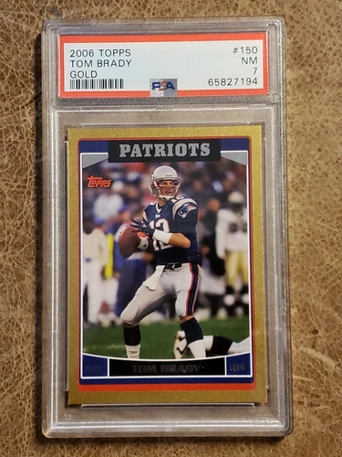 2006 Topps Gold #150 Tom Brady New England Patriots 455/2006 PSA 7 NM