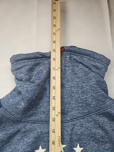 Maglione Under Armour uomo grande aderente collo ad imbuto manica lunga blu tasca frontale - Foto 4 di 8