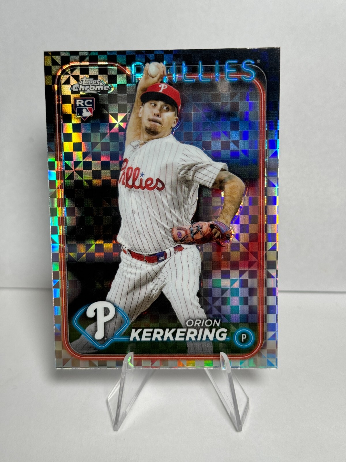 2024 Topps Chrome Orion Kerkering RC X-Fractor #180 Philadelphia Phillies