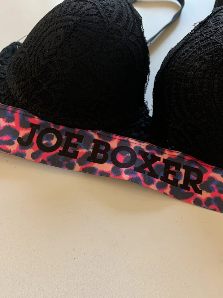 全新! Joe Boxer 女式 34B 码豹纹标志蕾丝半聚拢钢圈文胸 — 第 2/4 张图片