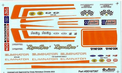 #ad Slixx 7267 Dyno Don 69 Cougar amp; Ramp Truck 1 24 1 25 waterslide decal $13.50