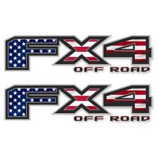Fx4 Off Road American Flag Decal Ford F-150 Bedside Replacement Metallic Set 2