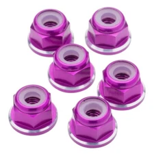 1UP Racing Aluminum M3 Flanged Locknuts Purple 6pcs 80528