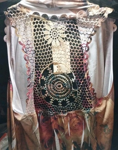 Cárdigan Cover Charge para mujer talla L sin mangas frente abierto colorido música de rodeo - Imagen 5 de 7