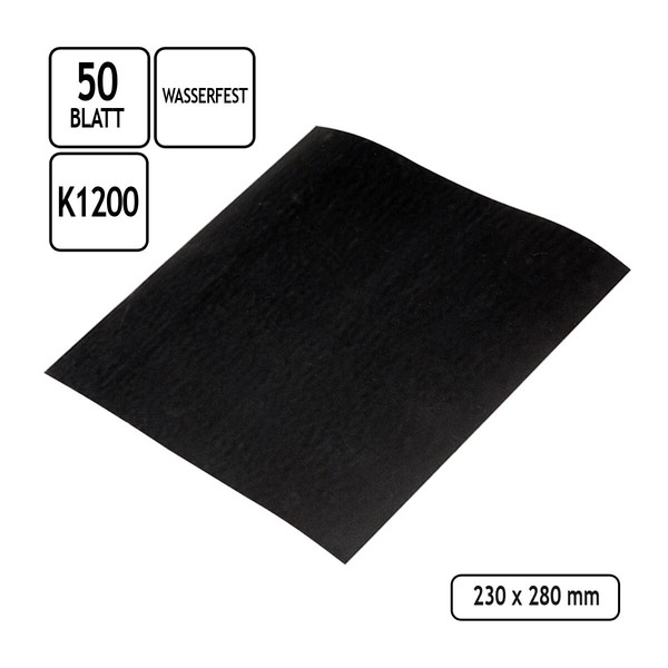 Wasserschleifpapier 50 Blatt Nass-Schleifpapier KöRnung 1200 Feines Sandpapier-image