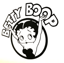 1x Betty Boop Vinyl Sticker Decal Car Camper Motorbike Bumper 6.5x5.5inch Black