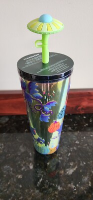 Starbucks Halloween 2024 UFO Straw Top Pumpkin Glow In Dark 24 Oz Venti Tumbler