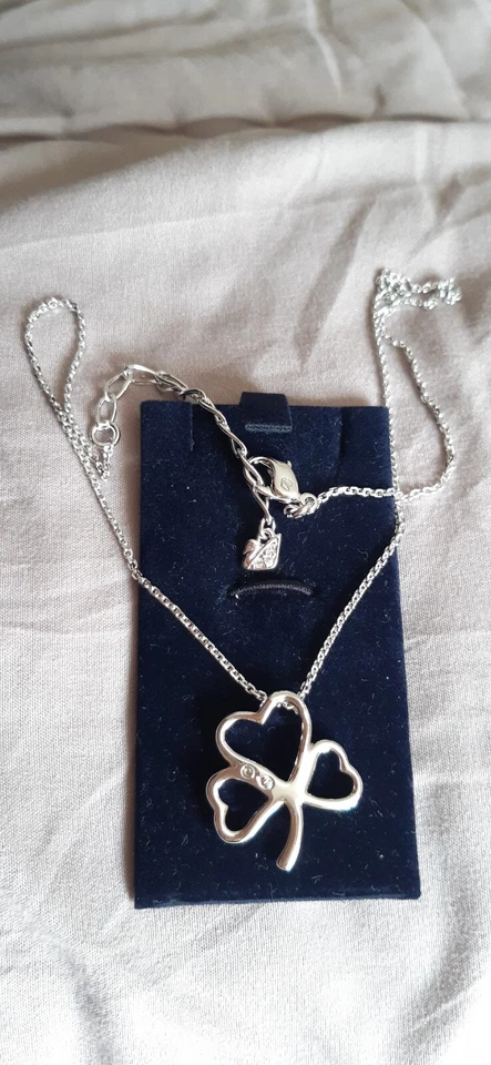 Catena argento Swarovski trifoglio - Immagine 3 di 4