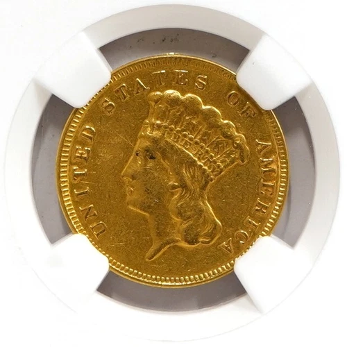 1874 Gold $3 Indian Princess NGC AU Details