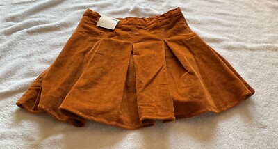 NWT SO Size 3 Skirt Copper Rose Corduroy Pleated Mini Skirt