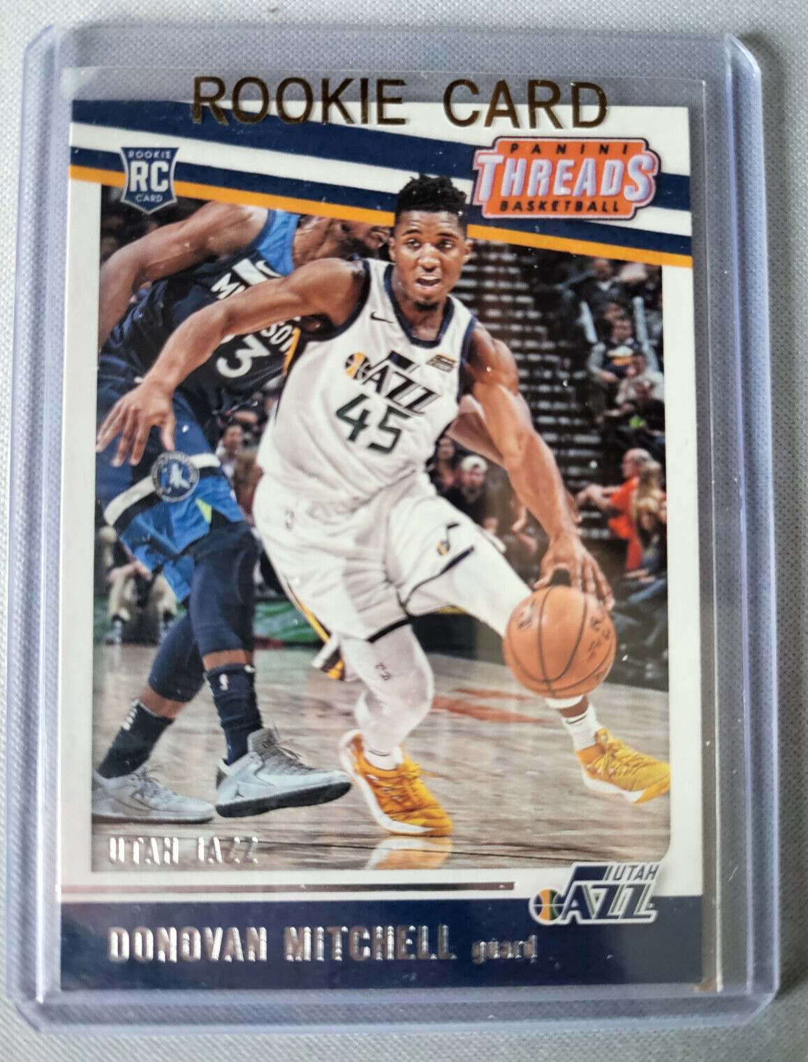 Donovan Mitchell 2017-18 Panini Threads Rookie Base #98 Cavaliers Utah Jazz RC