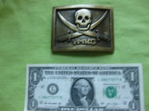 YMKG BELT BUCKLE TAMPA YE MYSTIC KREWE  GASPARILLA SHIP BOOTY TREASURE PARADE