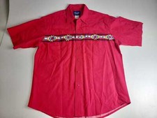 Western Vintage Wrangler Aztec Polo Shirt Men 's XL Pearl Snap Buttons