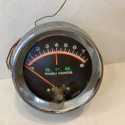 #ad Vintage RAC Orange Line 8000 RPM Tachometer #61301380 UNTESTED $69.99