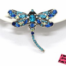 Blue Bling Cute Dragonfly Crystal Fashion Women Charm Brooch Pin Gifts